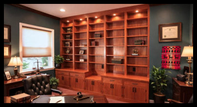 Premier example of custom built-in cabinetry and architectural millwork featuring a handcrafted secretary-style office with integrated doors and drawers.